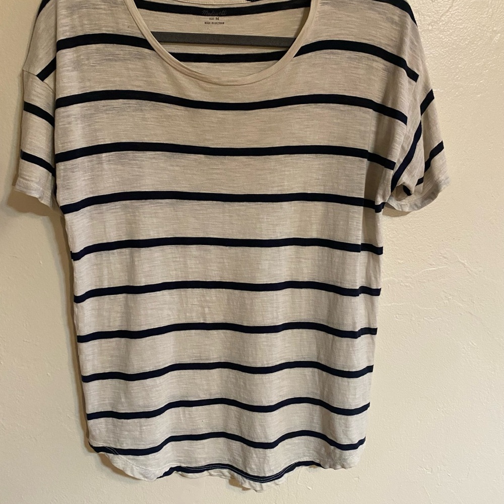 Madewell Tee - White/Navy Stripe